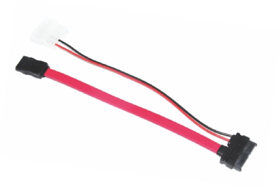 Astrotek Slim SATA Cable 30cm + 10cm 6 pins + 7 pins to 4 pins + 7 pins Red Colour Astrotek Slim SATA Cable 30cm + 10cm 6 pins + 7 pins to 4 pins + 7 pins Red Colour